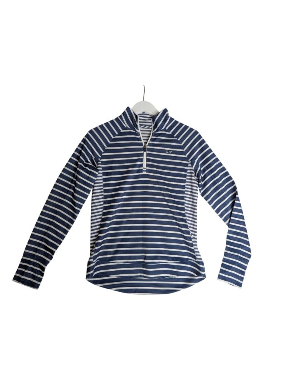 Vineyard Vines Womens Performance 3/4 Zip Pullover Navy White Striped Size S - Picture 10 of 12